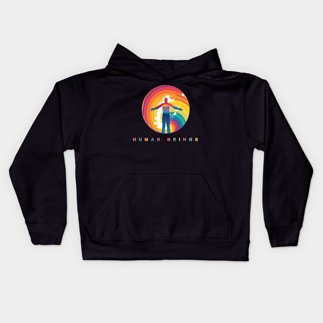 Human Being Pride Month Welcome Kids Hoodie by DanielLiamGill